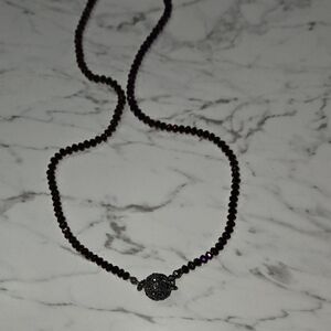 Elegant Dark Red Beaded Necklace By Rickis